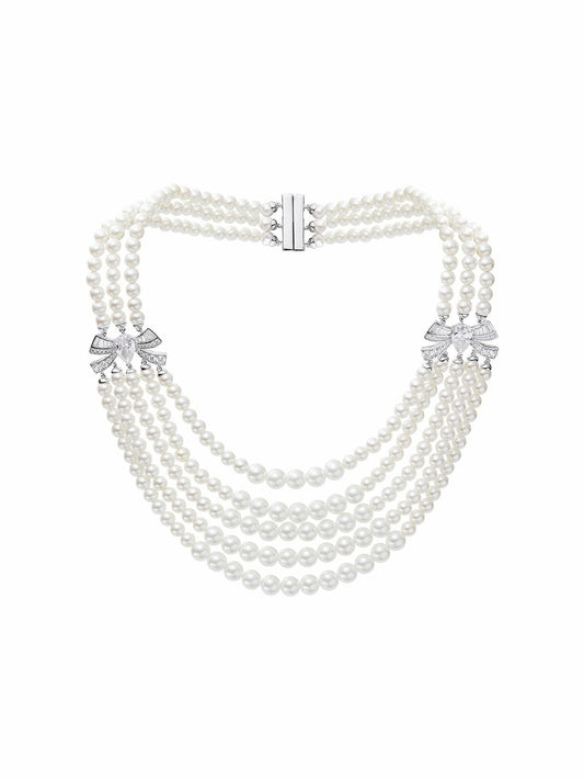 Nana Jacqueline Maxine Necklace: White Pearl Necklace for Bridal Shower White
