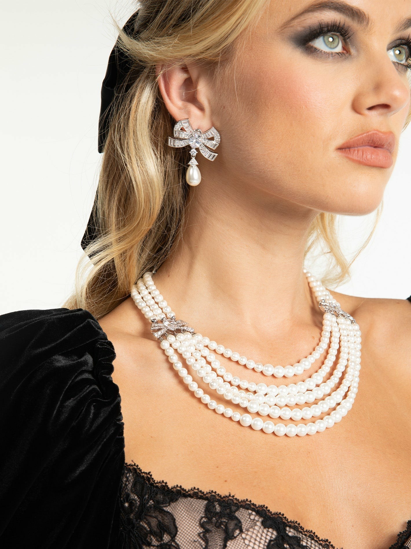 Nana Jacqueline Maxine Necklace: White Pearl Necklace for Bridal Shower White