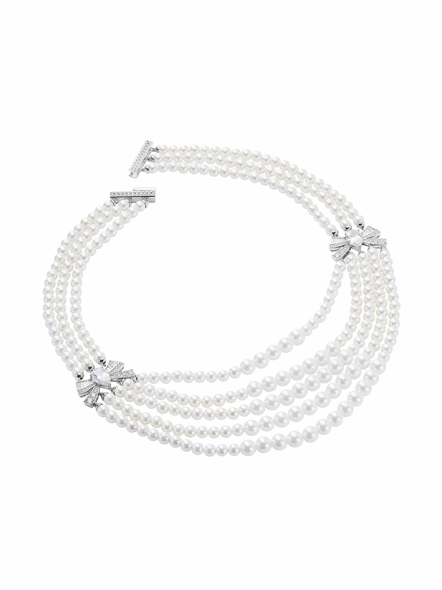Nana Jacqueline Maxine Necklace: White Pearl Necklace for Bridal Shower White
