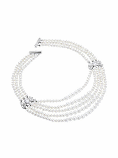 Nana Jacqueline Maxine Necklace: White Pearl Necklace for Bridal Shower White