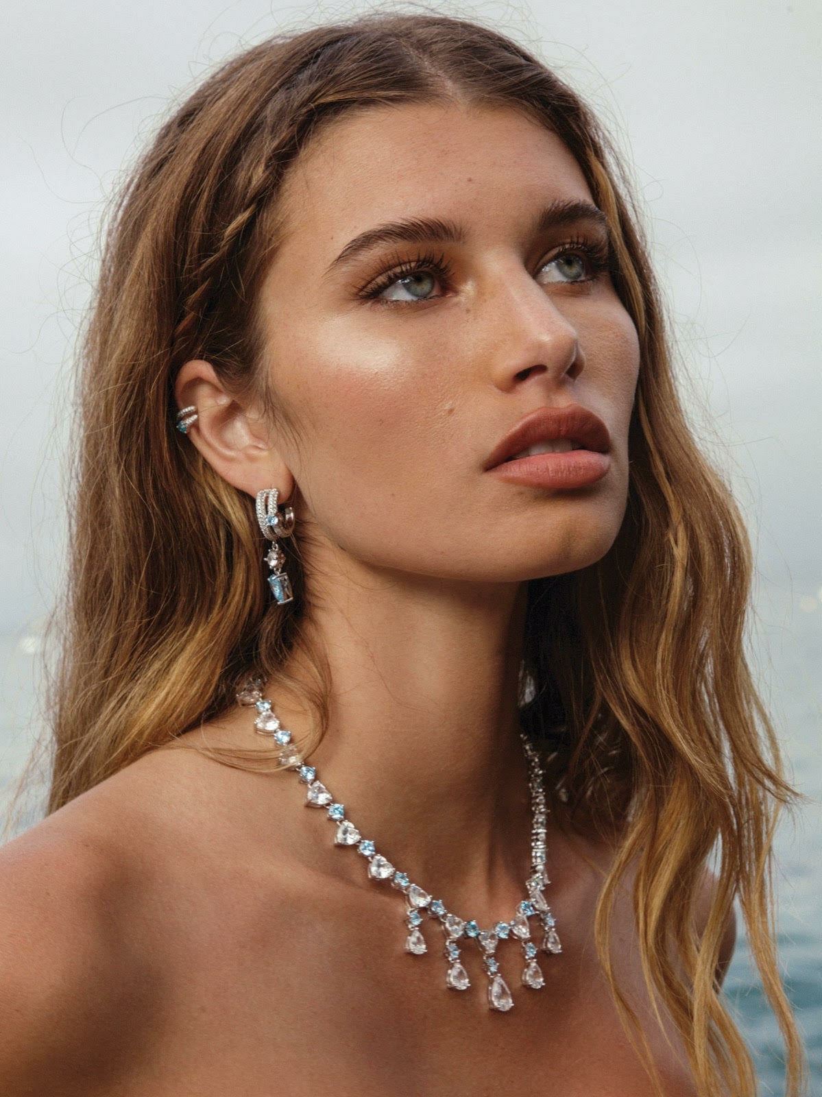 Nana Jacqueline Maya Necklace: Blue Necklace for Wedding Guest Blue