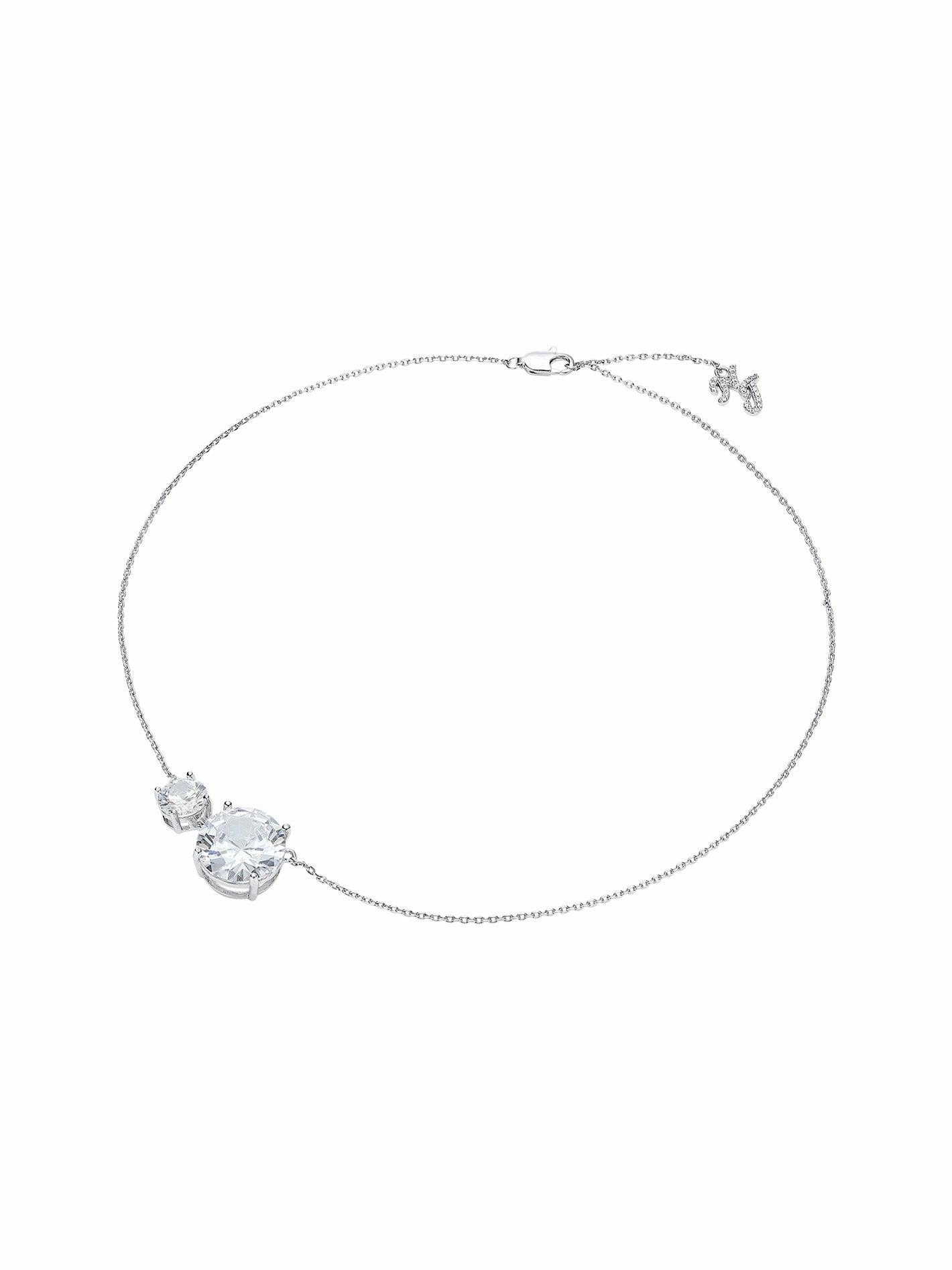 Nana Jacqueline Nadine Necklace: Silver Necklace for Wedding After-Party White
