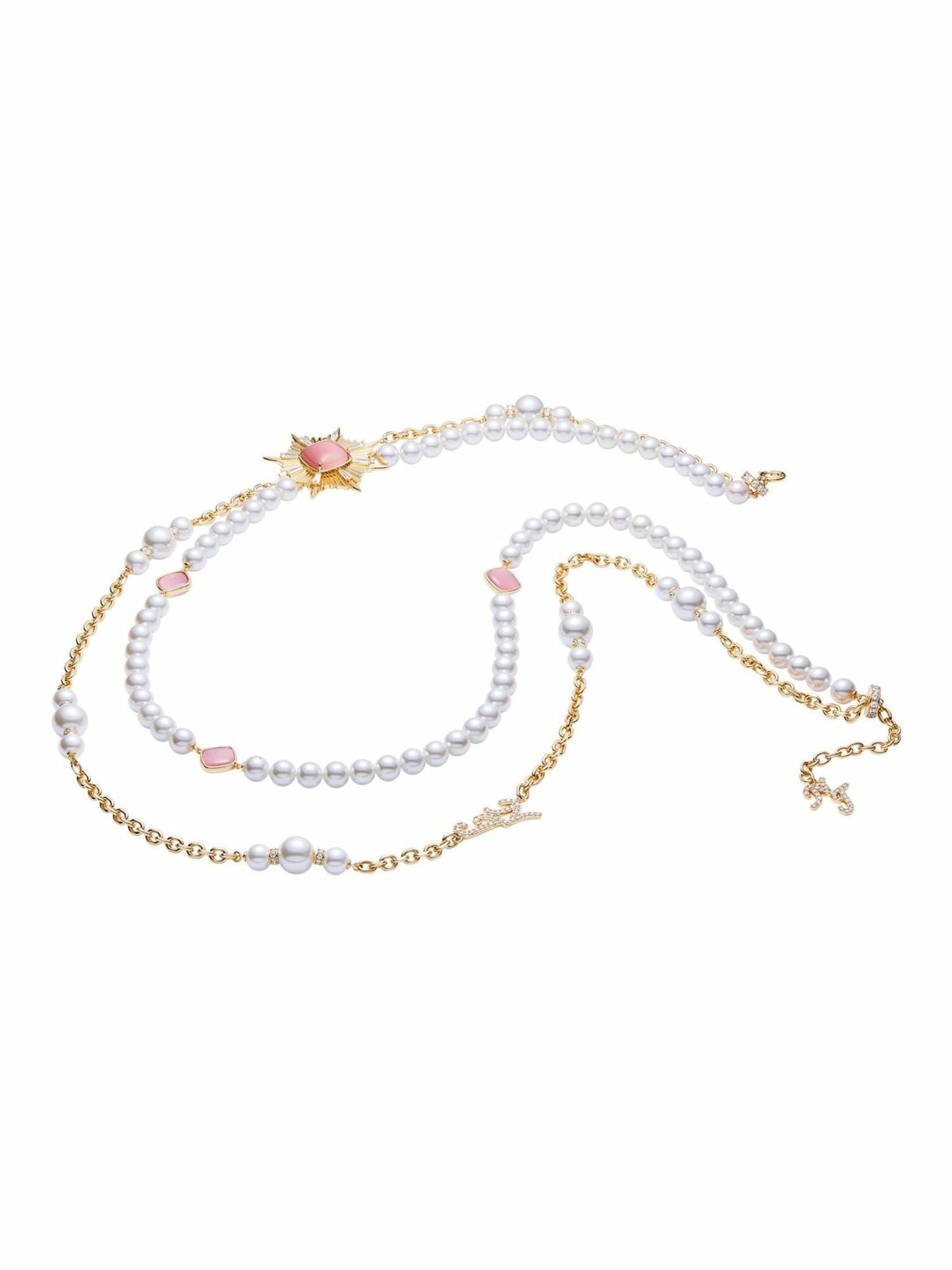 Nana Jacqueline Anika Pearl Necklace: Pink Pearl Necklace for Bridal Shower Pink