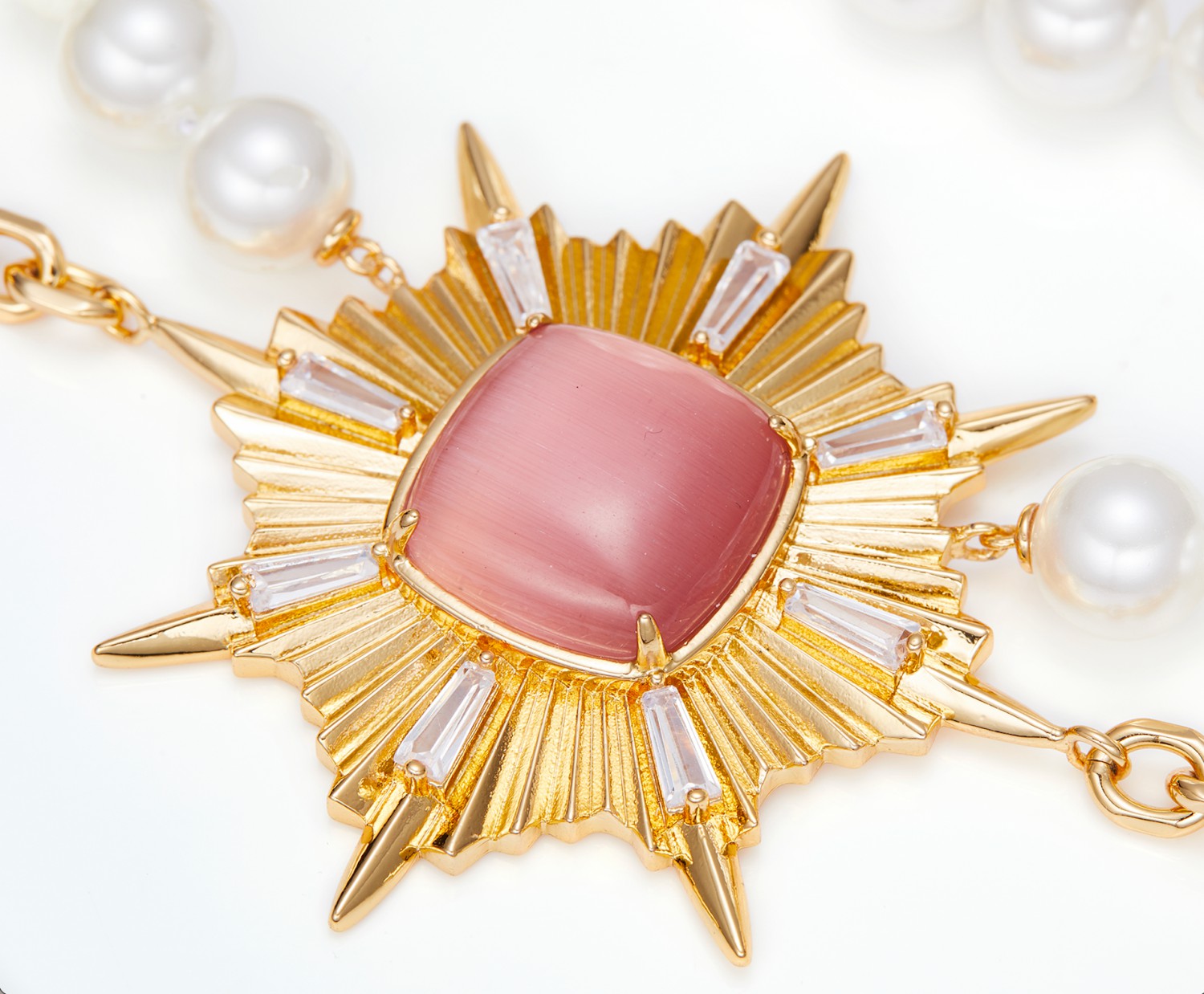 Nana Jacqueline Anika Pearl Necklace: Pink Pearl Necklace for Bridal Shower Pink