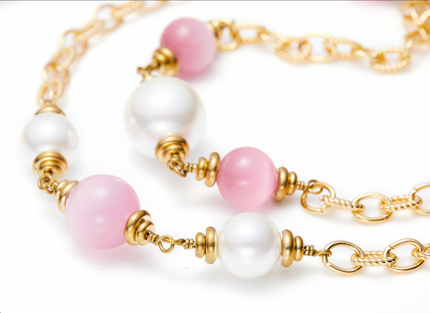 Nana Jacqueline Isabella Pearl Necklace: Pink Necklace for Bridal Shower Pink