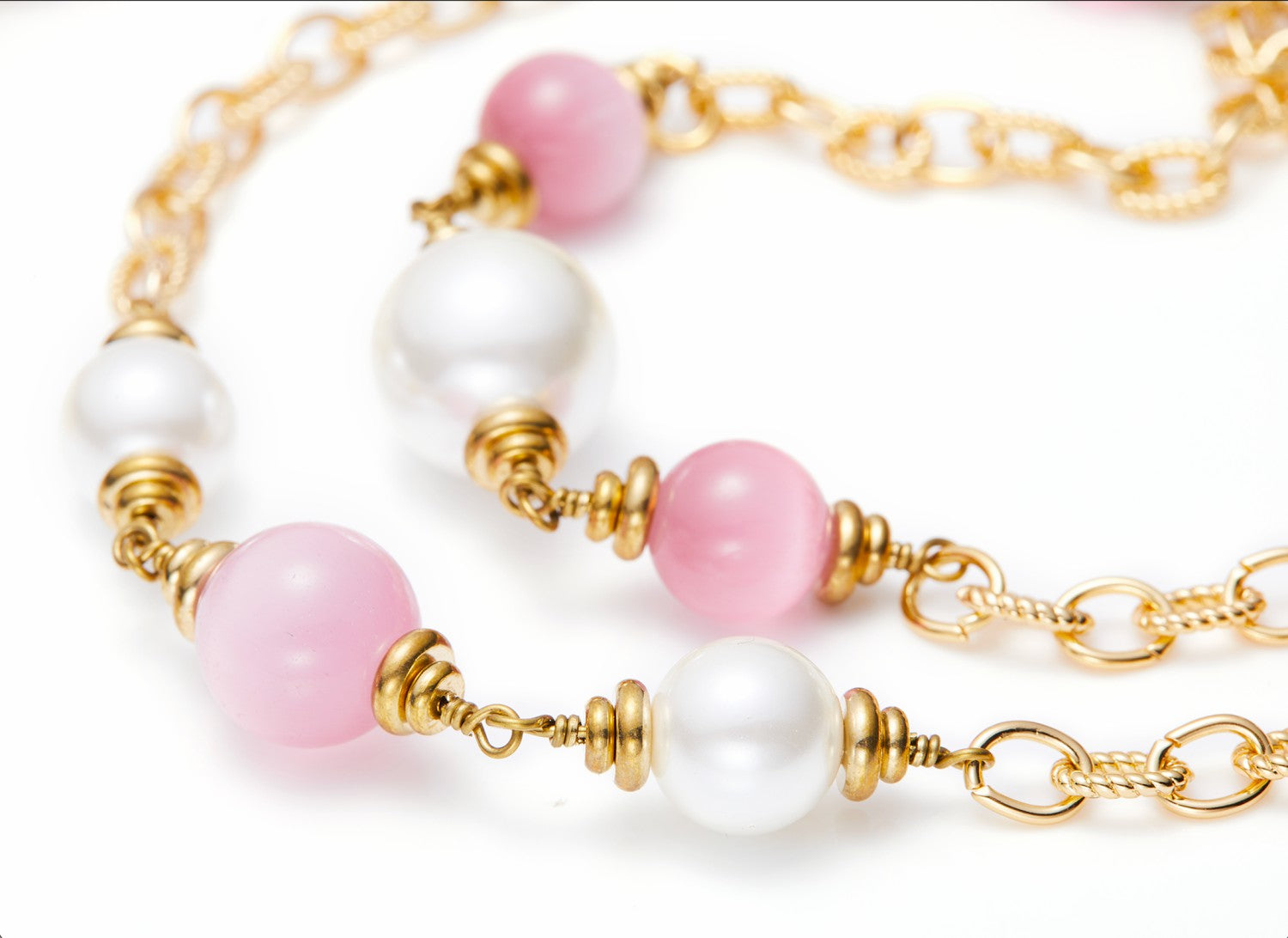Nana Jacqueline Isabella Pearl Necklace: Pink Necklace for Bridal Shower Pink