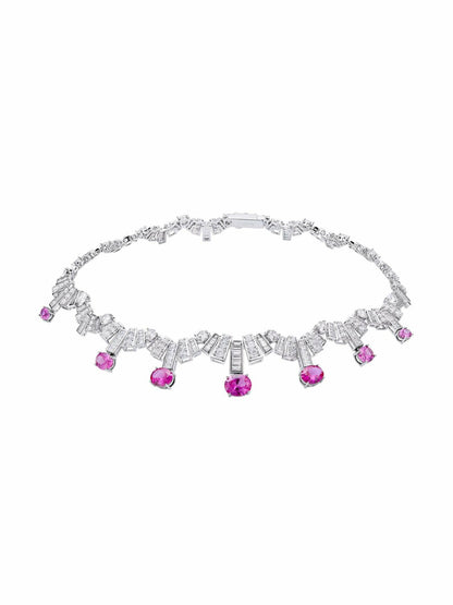Nana Jacqueline Keira Necklace: Pink Necklace for Cocktail Party Pink