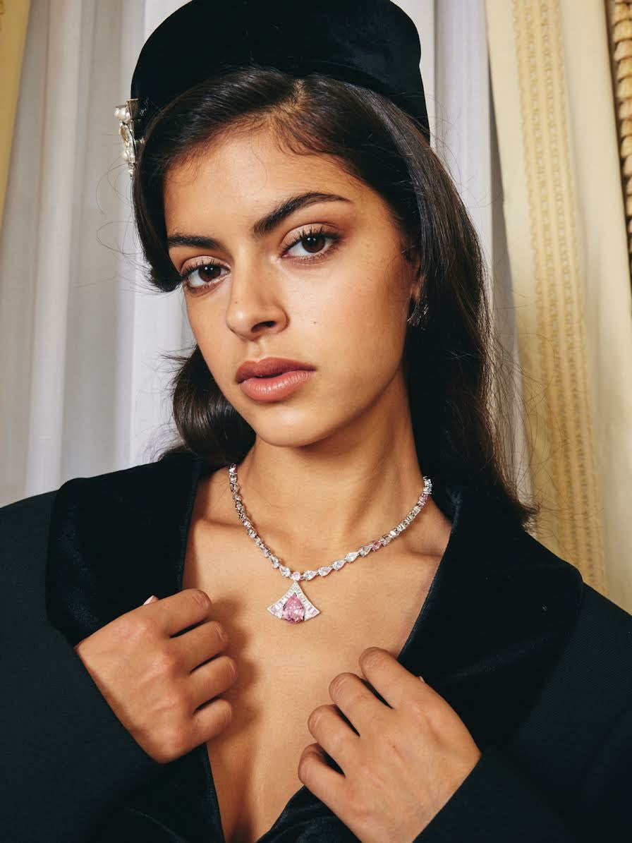 Nana Jacqueline Brigette Necklace: Pink Necklace for Wedding After-Party Pink