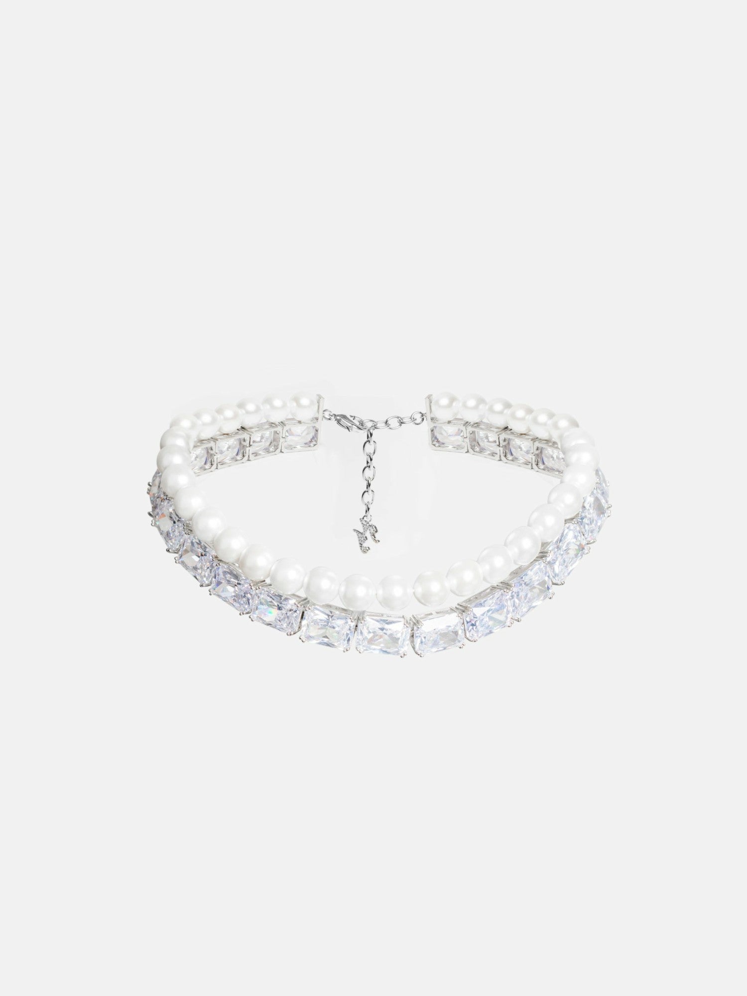 Nana Jacqueline Gracey Pearl Crystal Choker Necklace: White Choker for Bridal Shower White