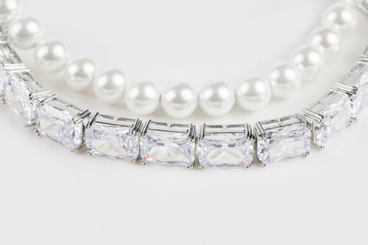Nana Jacqueline Gracey Pearl Crystal Choker Necklace: White Choker for Bridal Shower White
