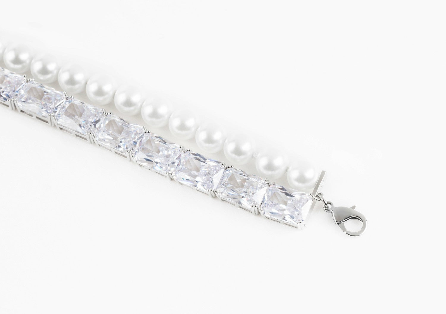 Nana Jacqueline Gracey Pearl Crystal Choker Necklace: White Choker for Bridal Shower White