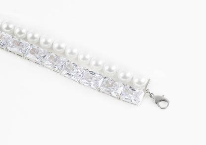 Nana Jacqueline Gracey Pearl Crystal Choker Necklace: White Choker for Bridal Shower White