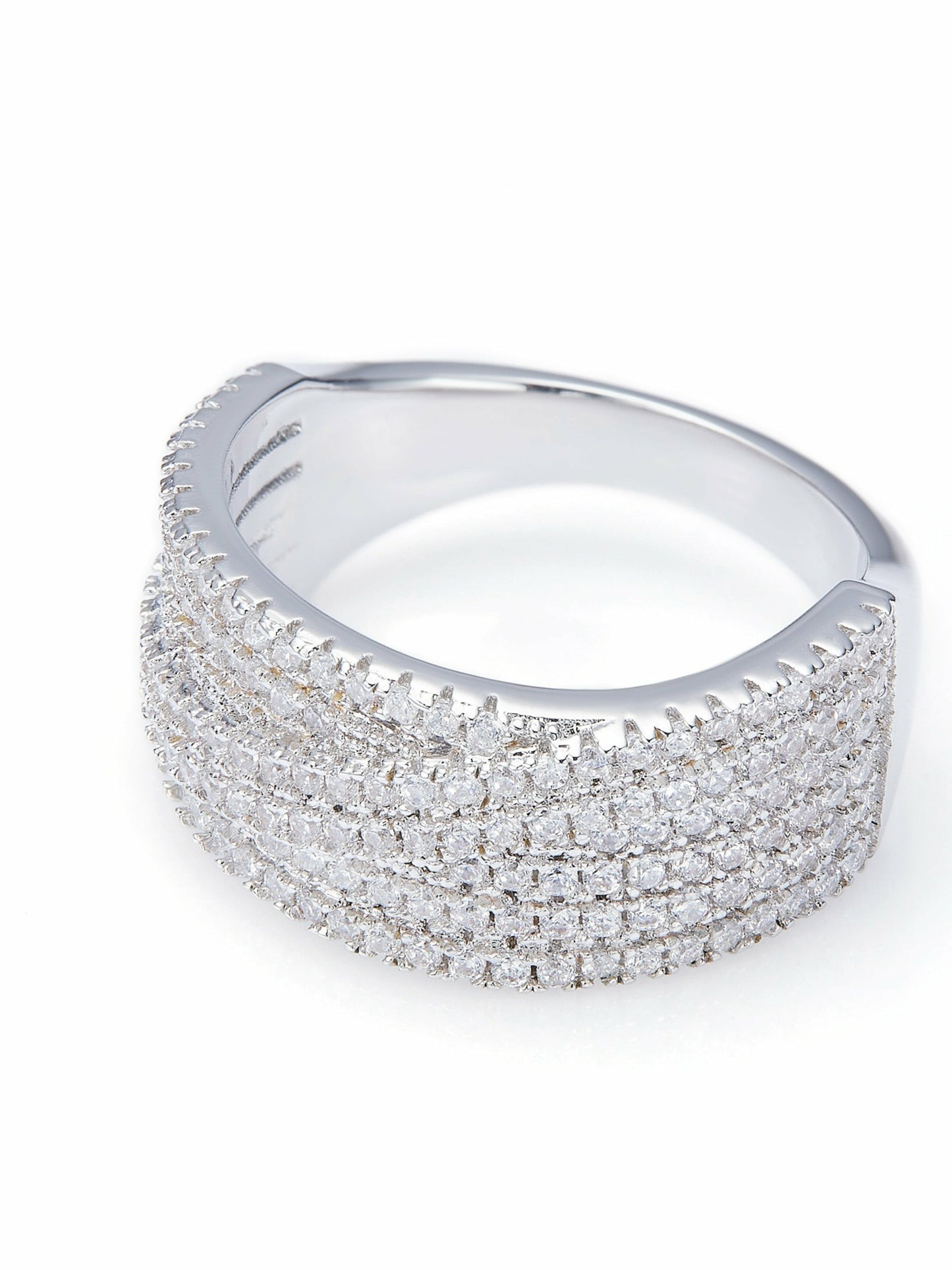 Nana Jacqueline Ivelle Pave Wide White Ring White