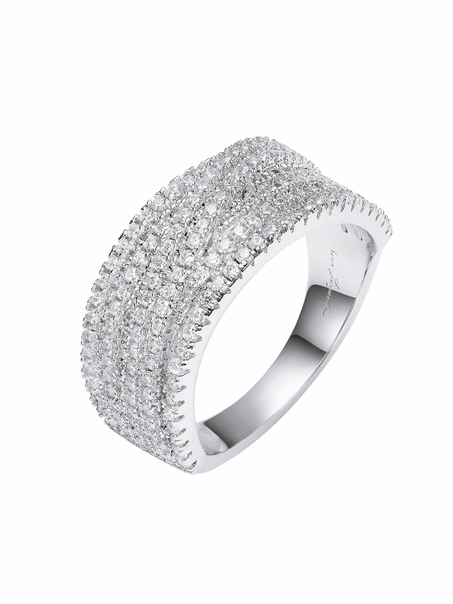 Nana Jacqueline Ivelle Pave Wide White Ring White