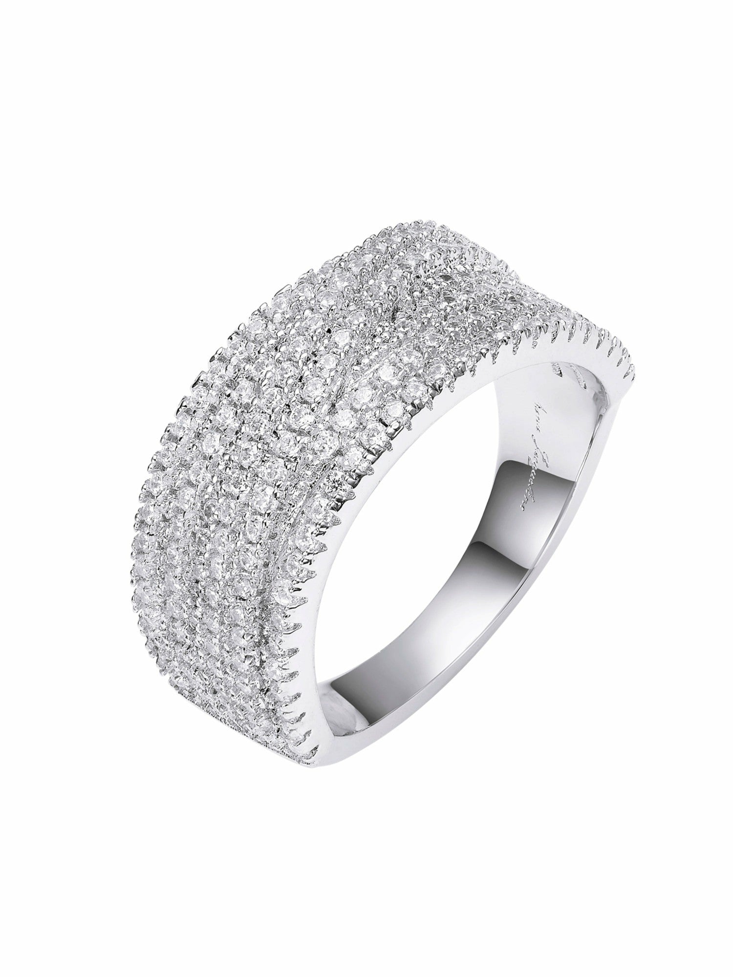 Nana Jacqueline Ivelle Pave Wide White Ring White