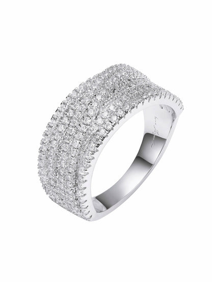 Nana Jacqueline Ivelle Pave Wide White Ring White