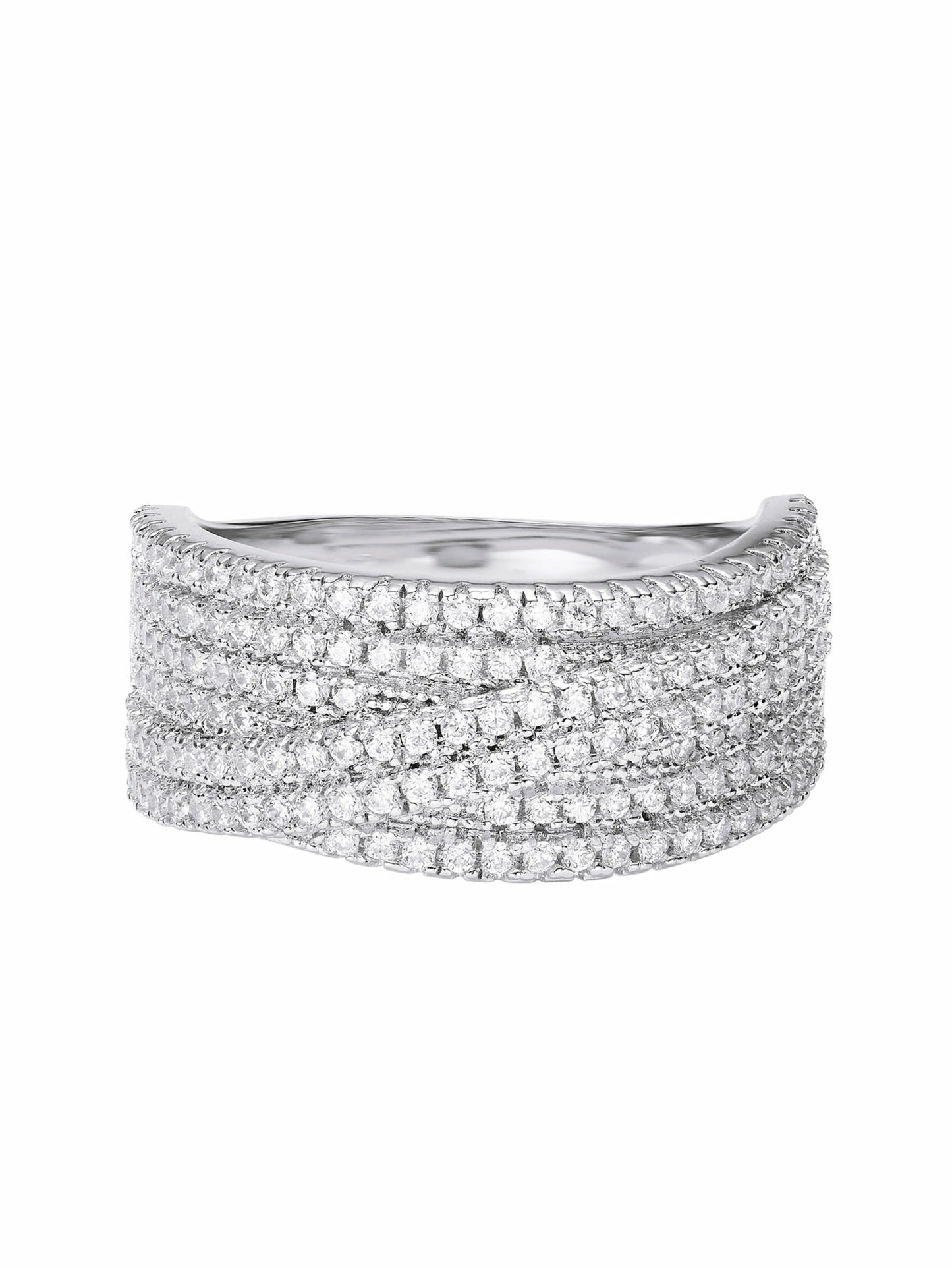 Nana Jacqueline Ivelle Pave Wide White Ring White