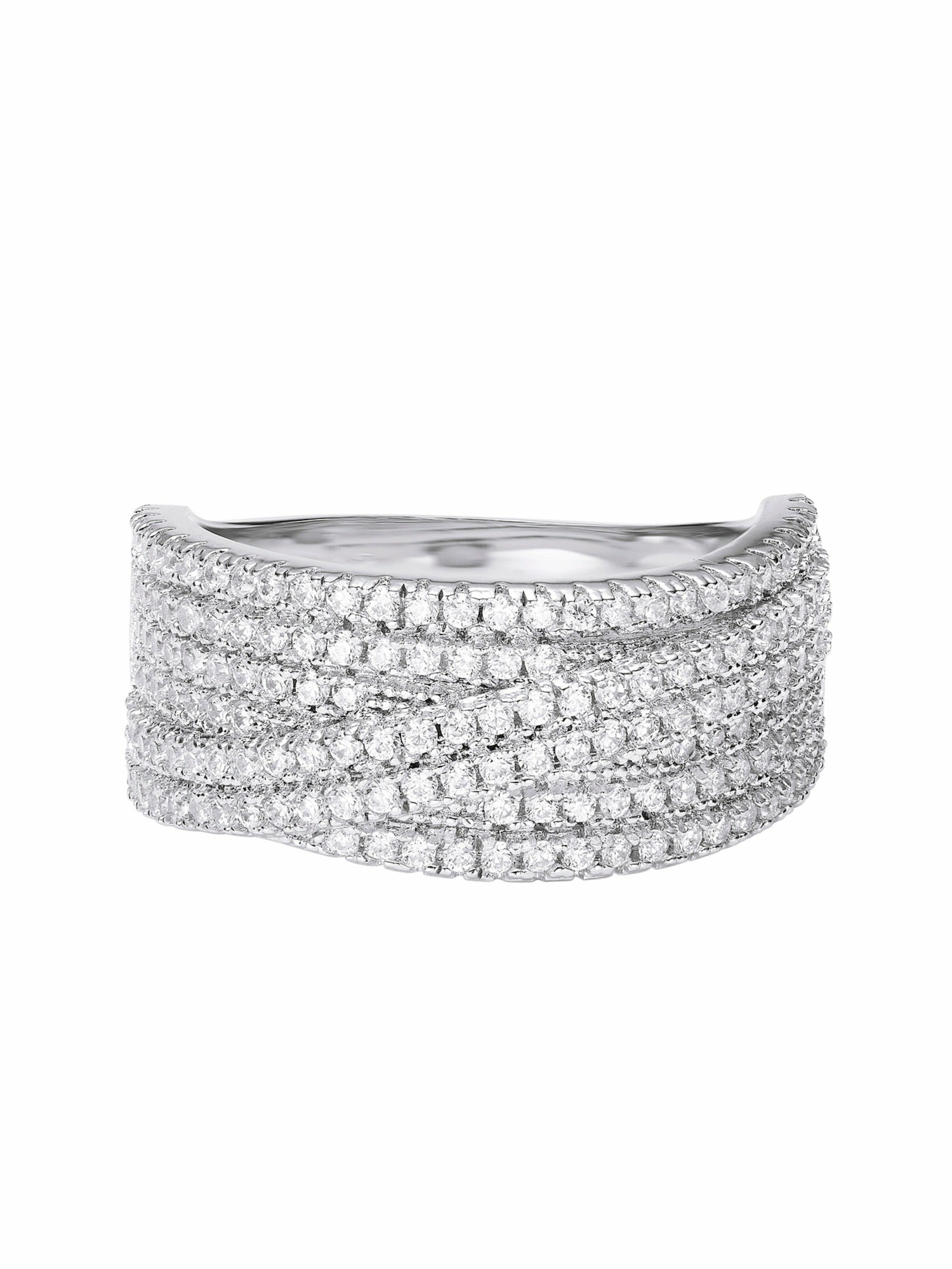 Nana Jacqueline Ivelle Pave Wide White Ring White