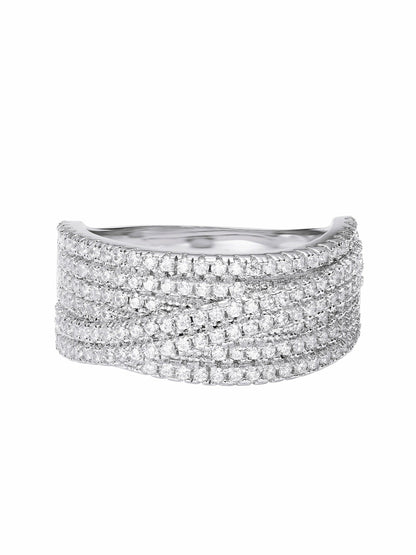 Nana Jacqueline Ivelle Pave Wide White Ring White