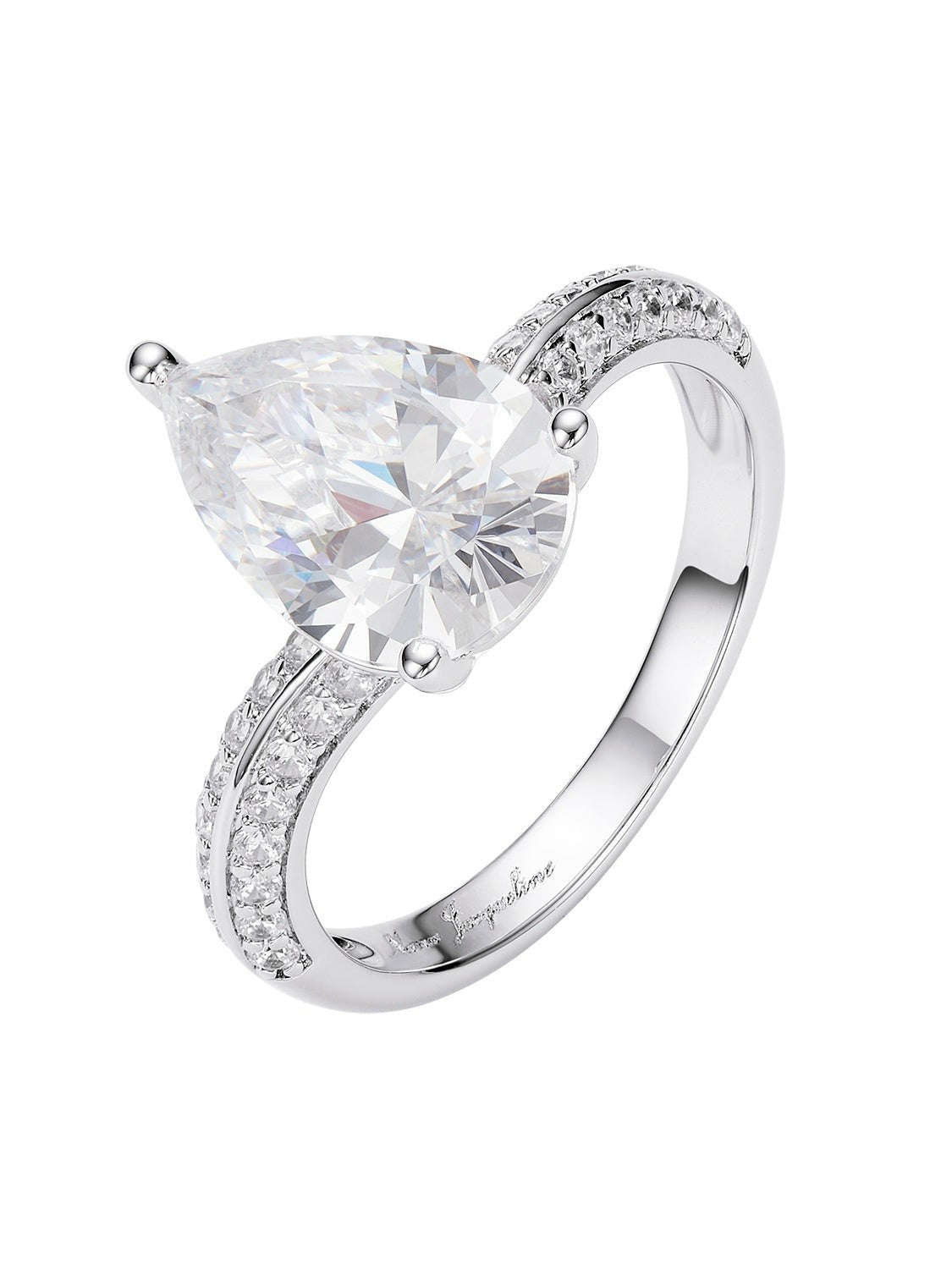 Nana Jacqueline Daniela Pear-Cut Pavé Crystal Ring White