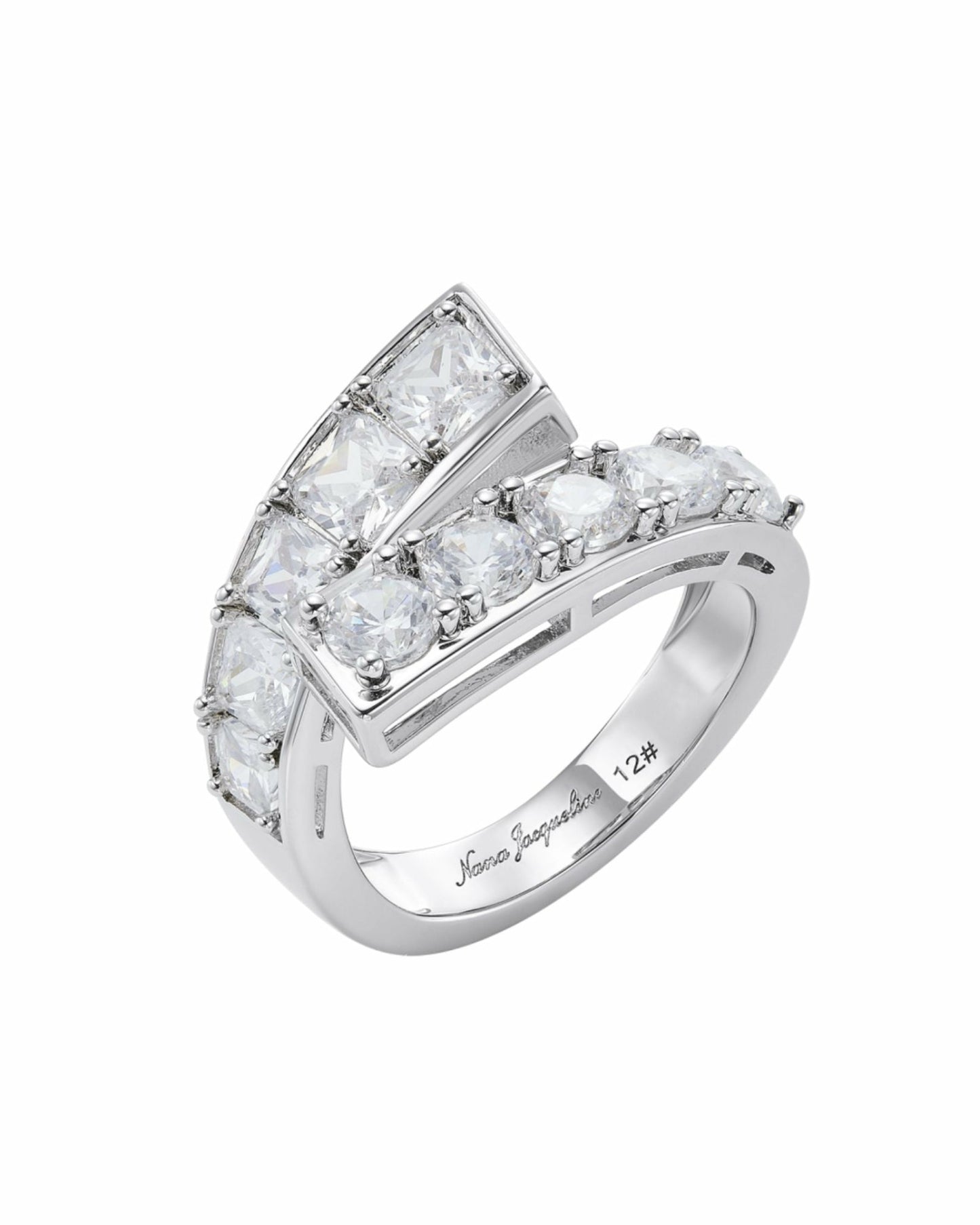 Nana Jacqueline Nicolette Ring: White Ring for Cocktail Party White