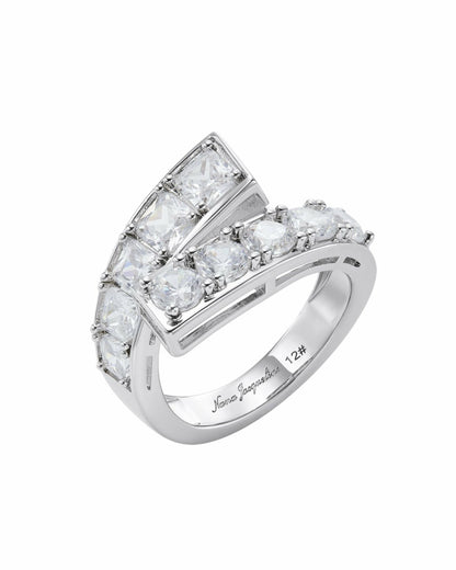 Nana Jacqueline Nicolette Ring: White Ring for Cocktail Party White