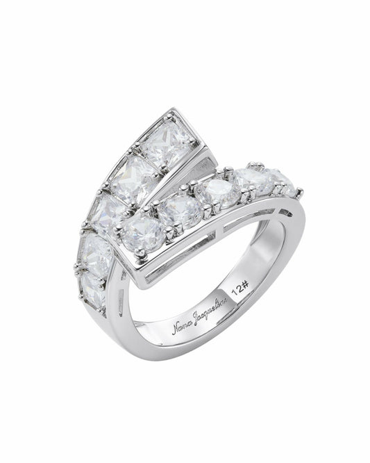 Nana Jacqueline Nicolette Ring: White Ring for Cocktail Party White