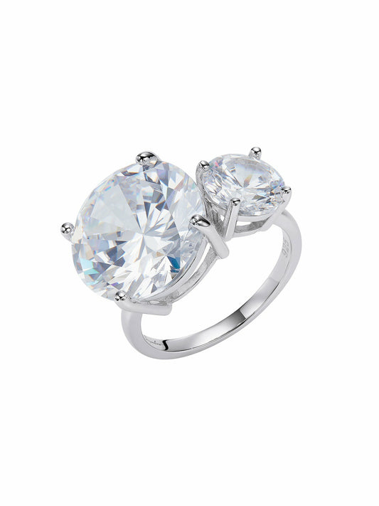 Nana Jacqueline Rachel Ring: Silver Ring for Engagement Party White