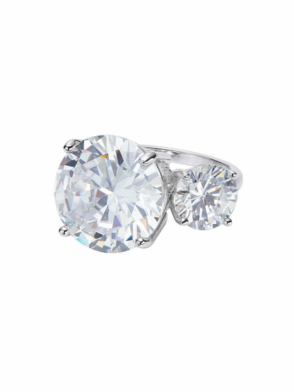 Nana Jacqueline Rachel Ring: Silver Ring for Engagement Party White