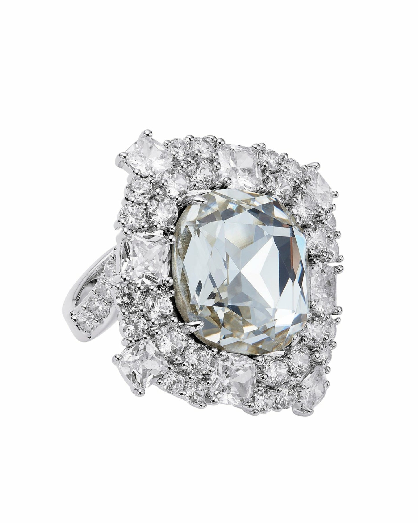 Nana Jacqueline Zephina Ring: Silver Ring for Cocktail Party Silver