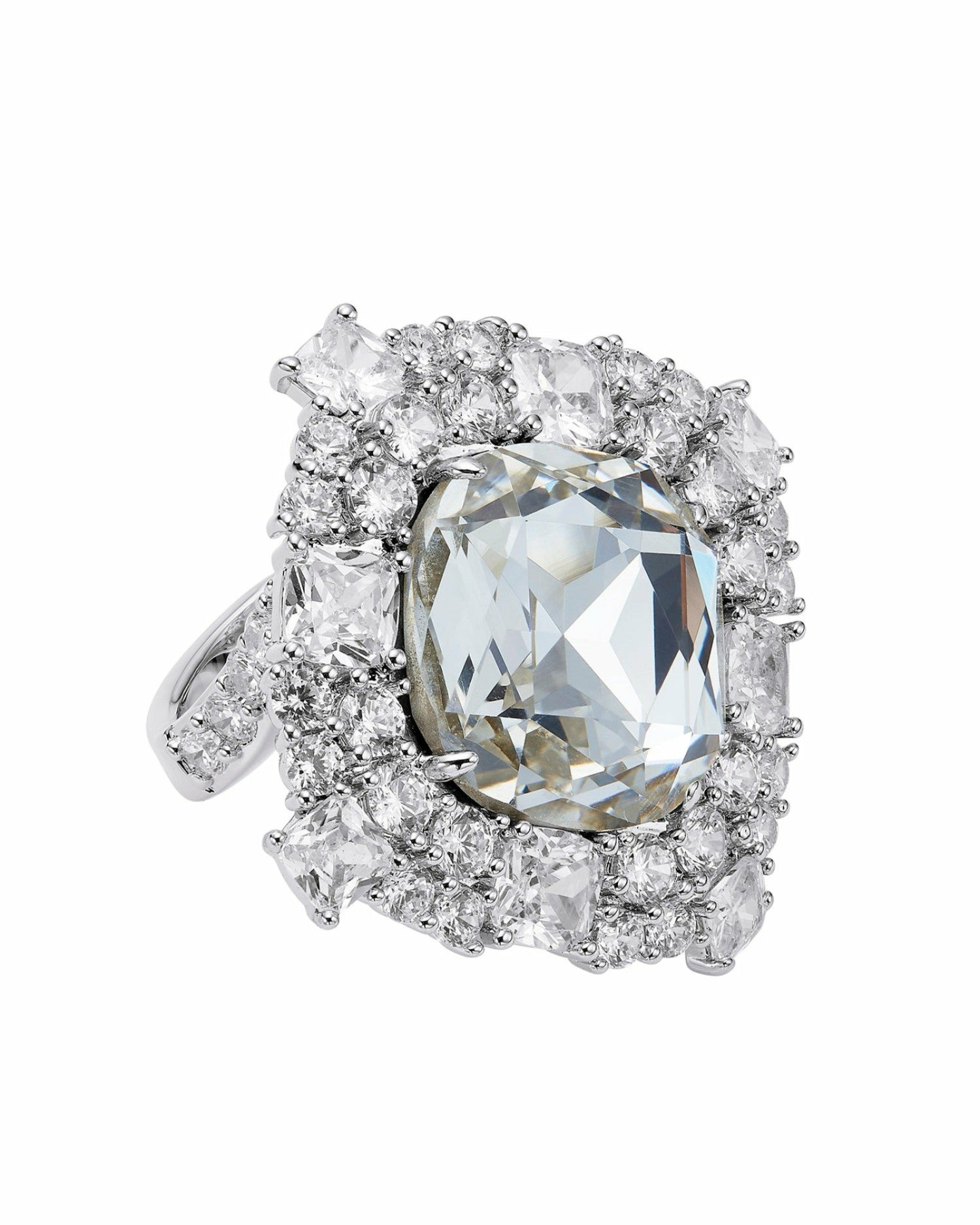 Nana Jacqueline Zephina Ring: Silver Ring for Cocktail Party Silver