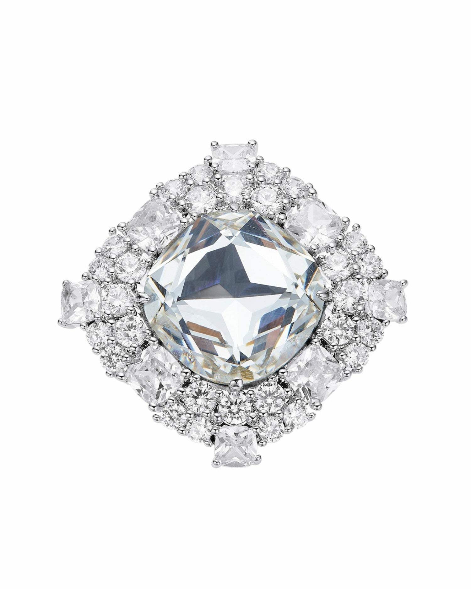 Nana Jacqueline Zephina Ring: Silver Ring for Cocktail Party Silver