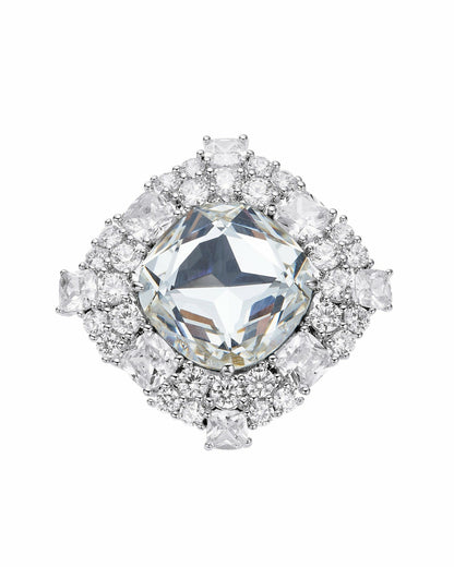 Nana Jacqueline Zephina Ring: Silver Ring for Cocktail Party Silver