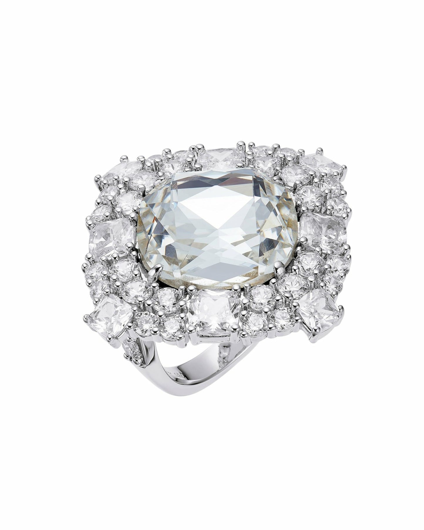 Nana Jacqueline Zephina Ring: Silver Ring for Cocktail Party Silver