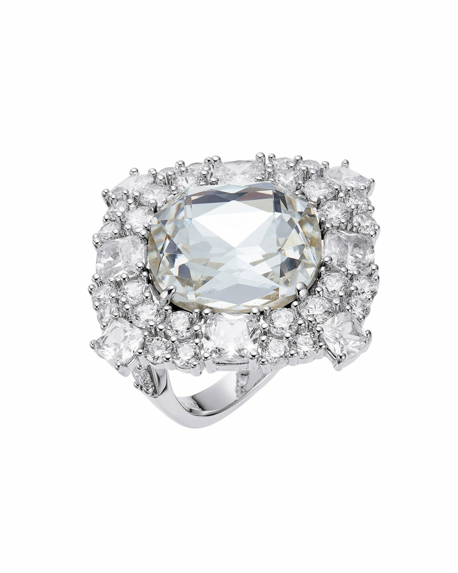 Nana Jacqueline Zephina Ring: Silver Ring for Cocktail Party Silver