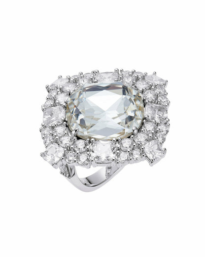 Nana Jacqueline Zephina Ring: Silver Ring for Cocktail Party Silver