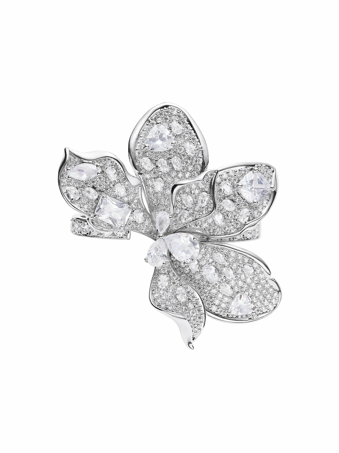Nana Jacqueline Portia Ring: Silver Ring for Bridal Shower White