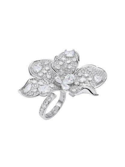 Nana Jacqueline Portia Ring: Silver Ring for Bridal Shower White