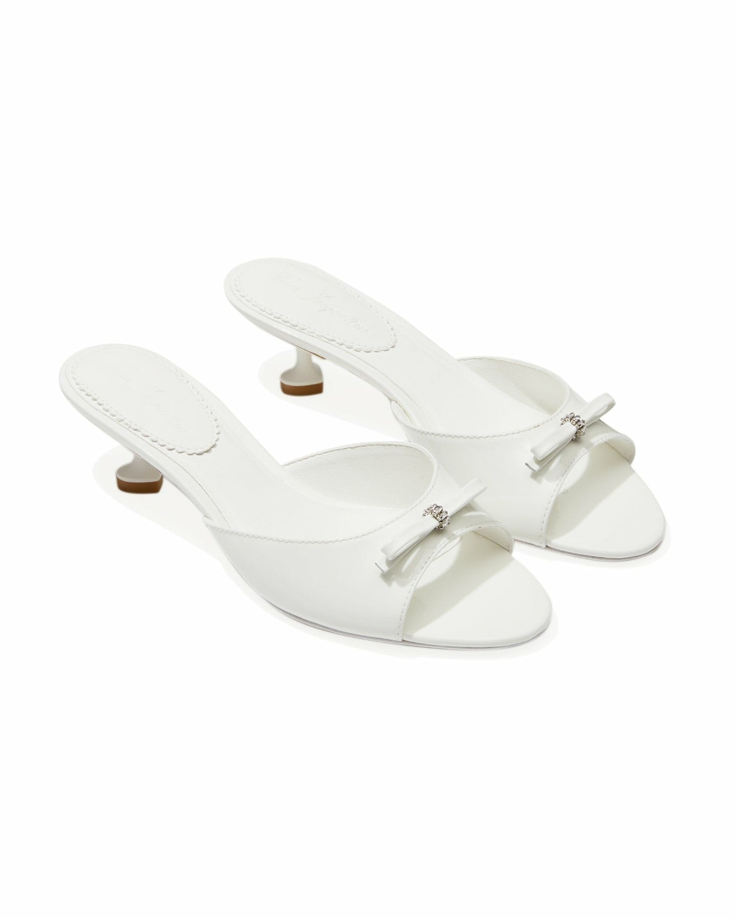 Nana Jacqueline Ella Heart Shoes: White Heels for Bridal Shower White