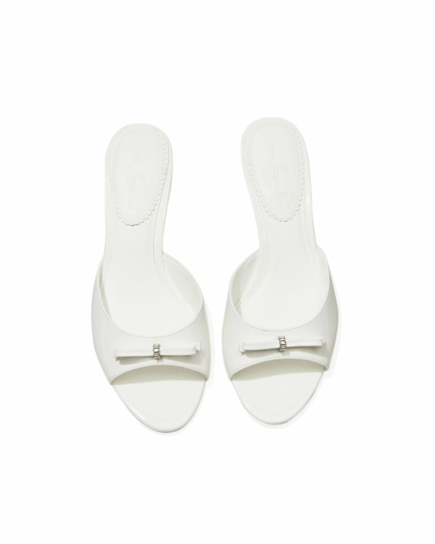 Nana Jacqueline Ella Heart Shoes: White Heels for Bridal Shower White
