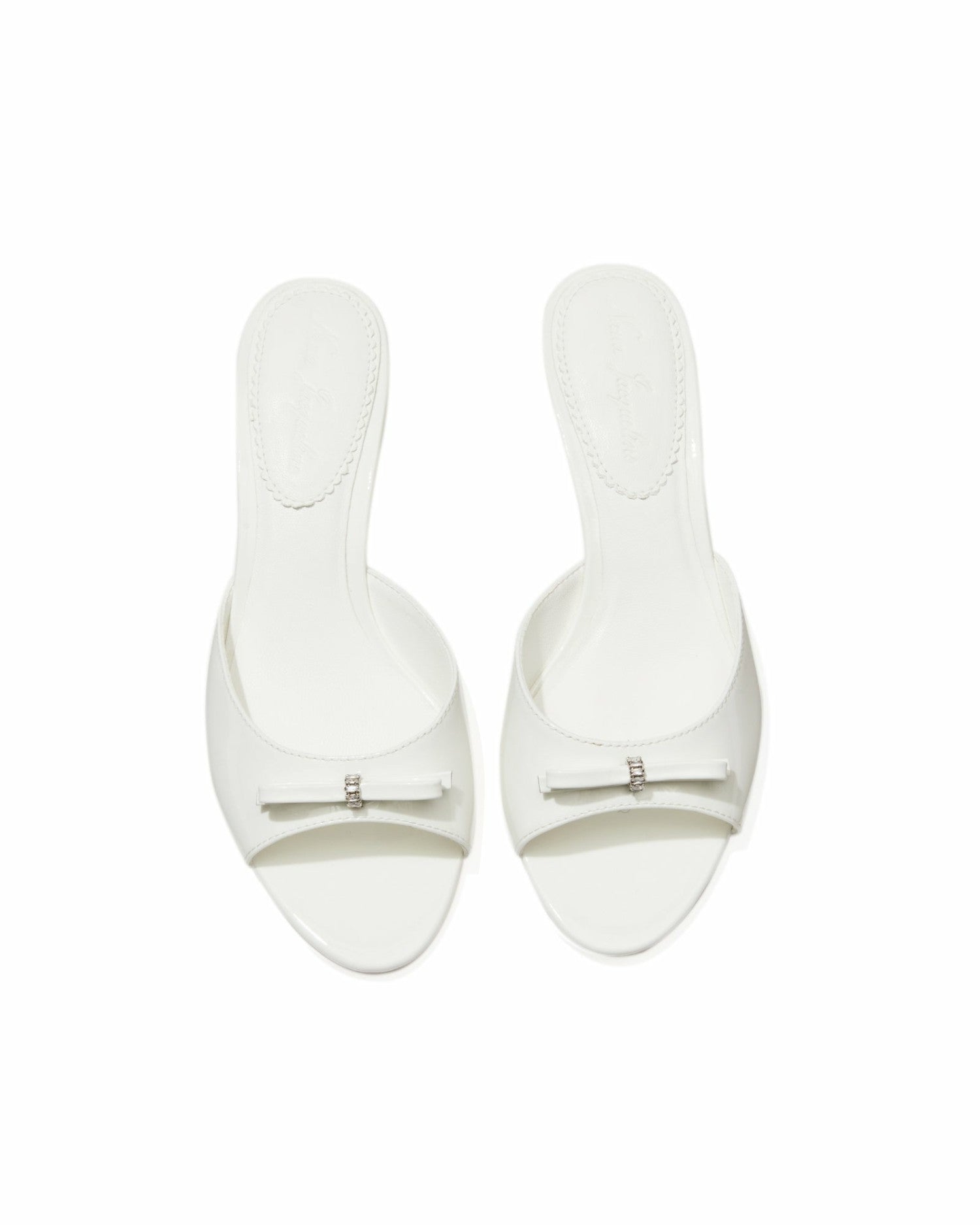 Nana Jacqueline Ella Heart Shoes: White Heels for Bridal Shower White