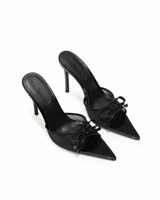 Nana Jacqueline Evie Bow Heels: Black Heels for Cocktail Party Black