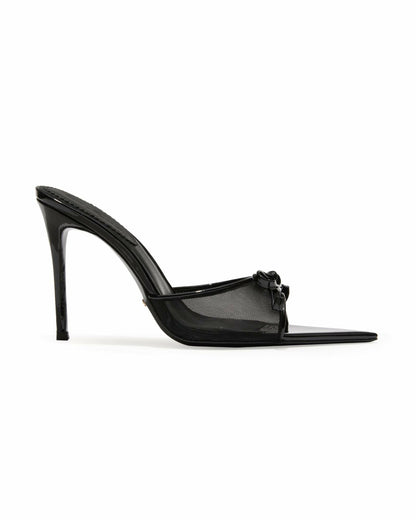 Nana Jacqueline Evie Bow Heels: Black Heels for Cocktail Party Black