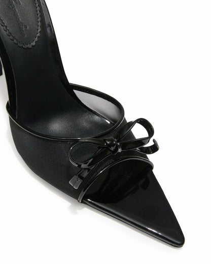 Nana Jacqueline Evie Bow Heels: Black Heels for Cocktail Party Black