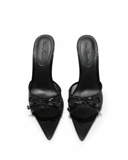 Nana Jacqueline Evie Bow Heels: Black Heels for Cocktail Party Black