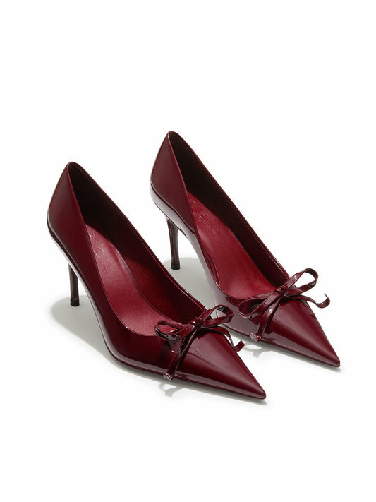 Nana Jacqueline Audrina Bow Heels: Red Heels for Cocktail Party Red