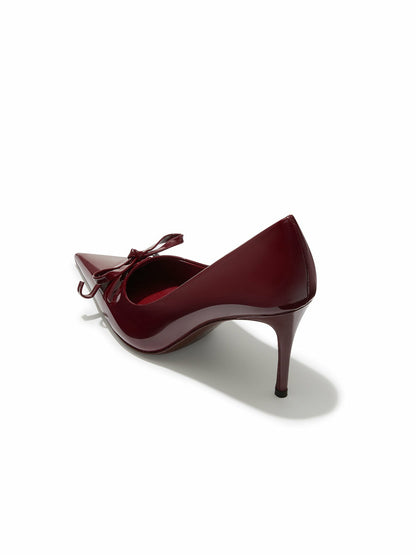 Nana Jacqueline Audrina Bow Heels: Red Heels for Cocktail Party Red