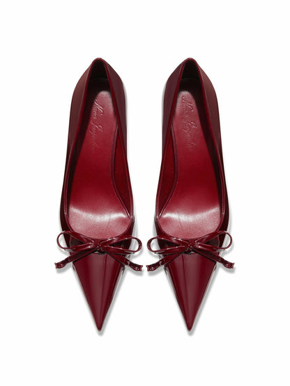 Nana Jacqueline Audrina Bow Heels: Red Heels for Cocktail Party Red