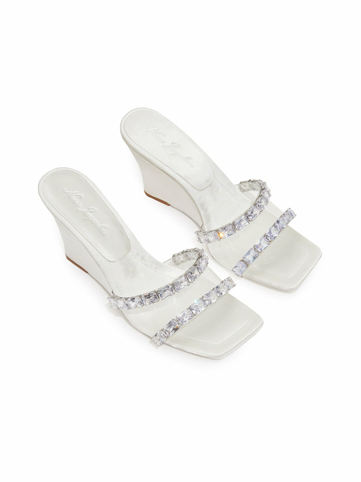 Nana Jacqueline Cassandra Diamond Heels: White Heels for Bridal Shower White