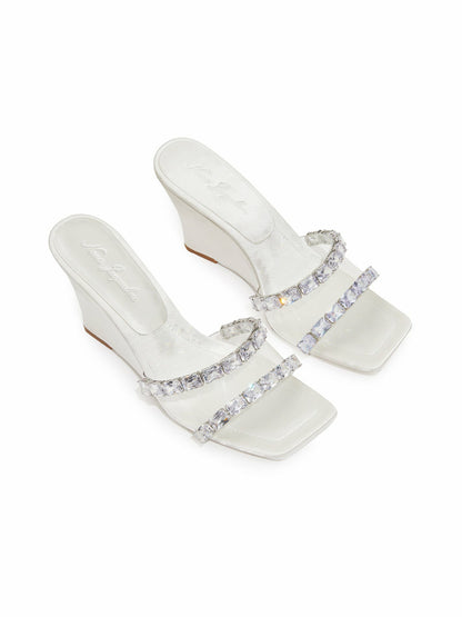 Nana Jacqueline Cassandra Diamond Heels: White Heels for Bridal Shower White